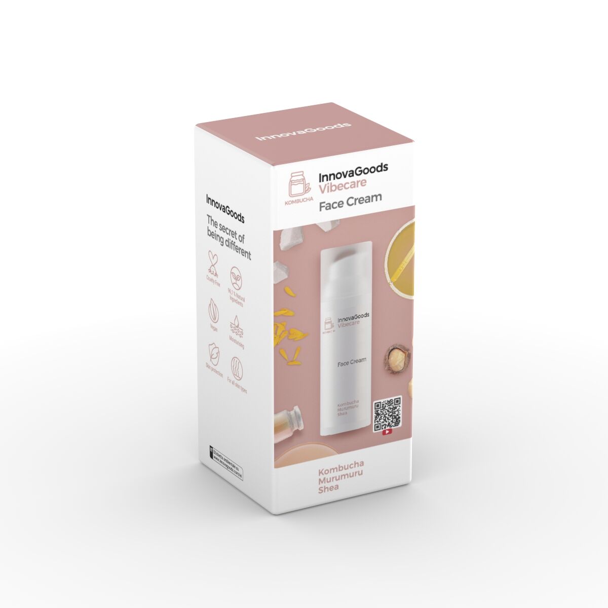 Pack Facial Massager, Kombucha Facial Serum Vibeboost 30 ml and Kombucha Facial Cream Vibecare 50 ml InnovaGoods
