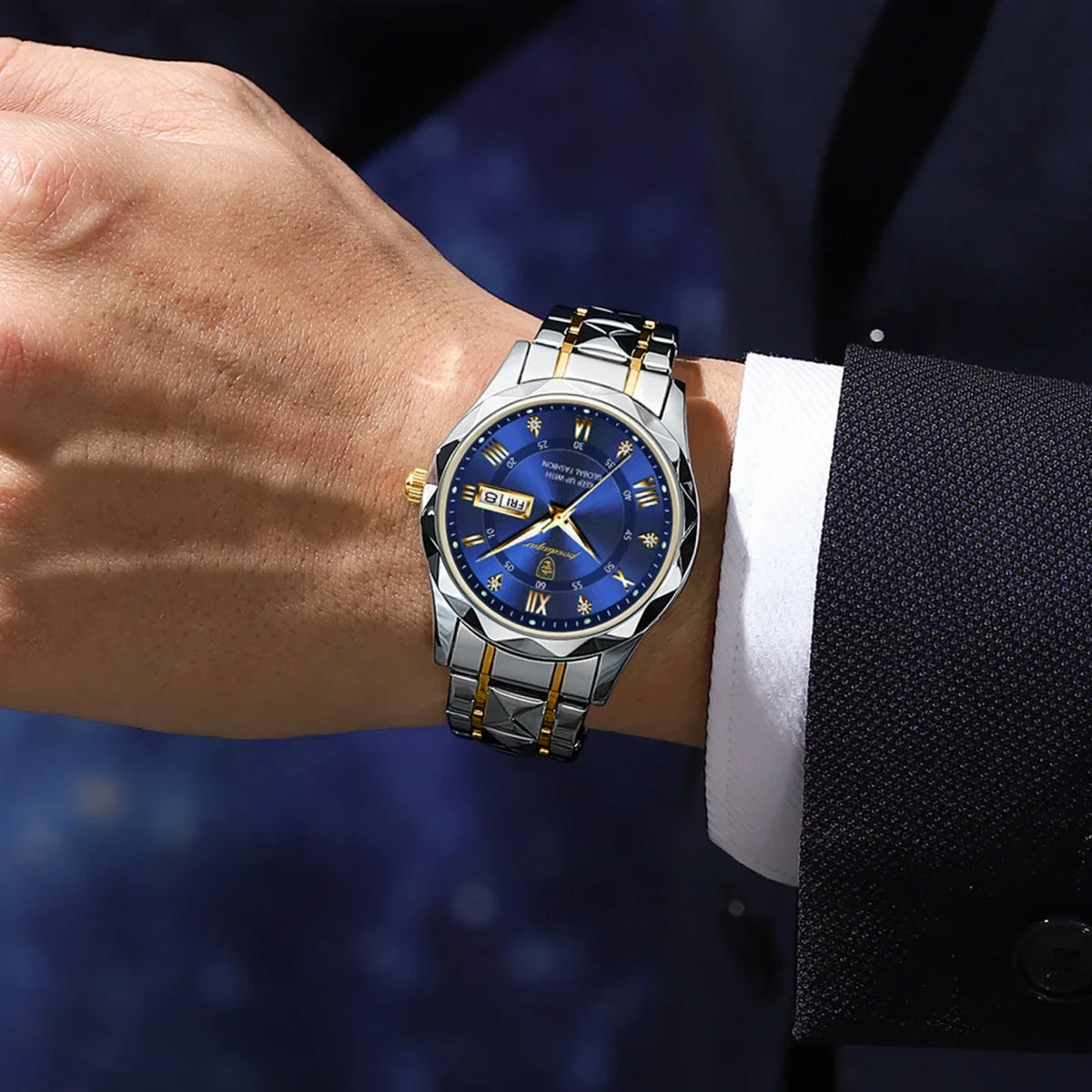 Color: Coffee - POEDAGAR Top Luxury Men Quartz Watch For Men Sports Waterproof Luminous Stainless S-4