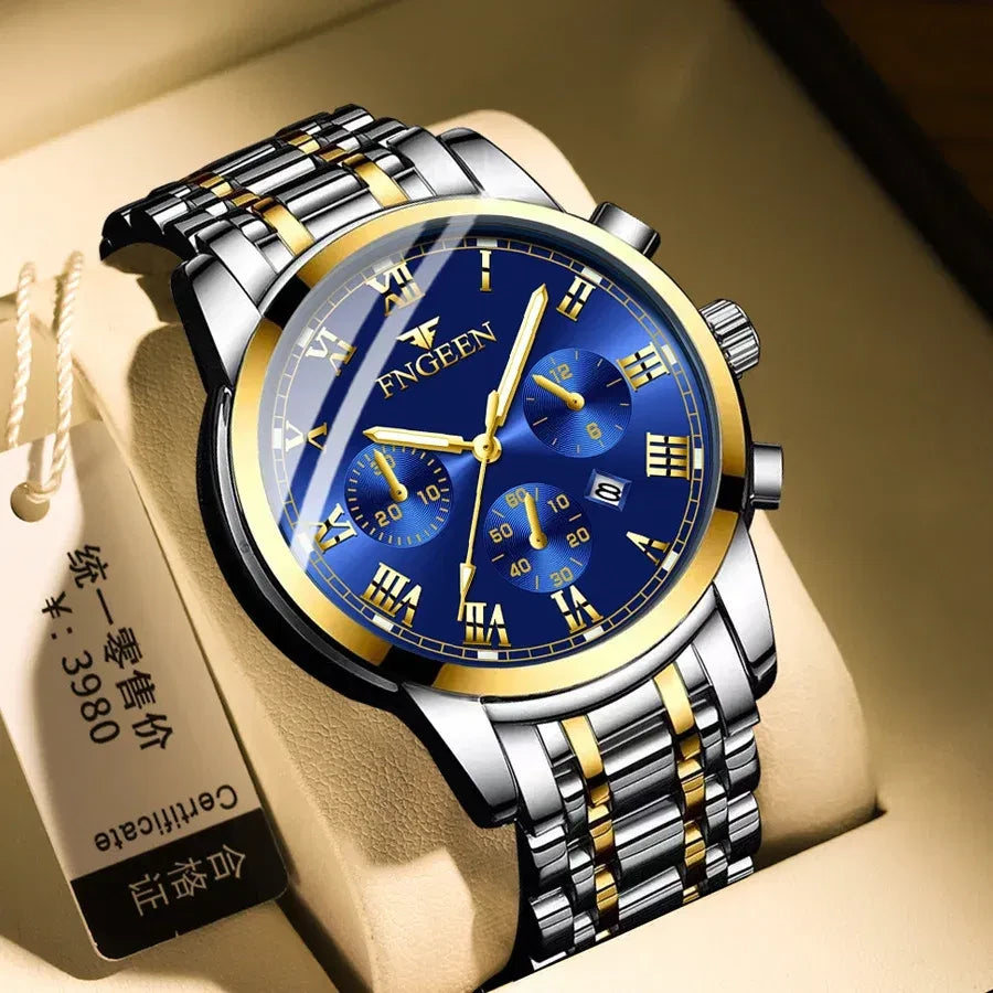 Color: Multicolor - BINBONG Men Watches 2023 Top Brand Luxury Waterproof Date Clock Male Steel Stra-3