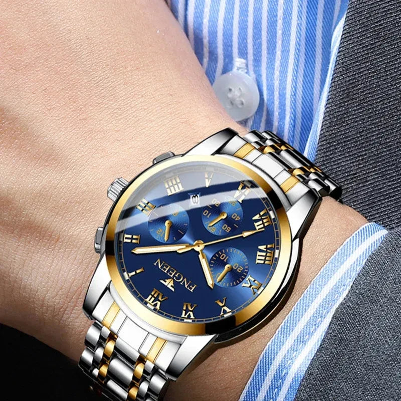 Color: Multicolor - BINBONG Men Watches 2023 Top Brand Luxury Waterproof Date Clock Male Steel Stra-5