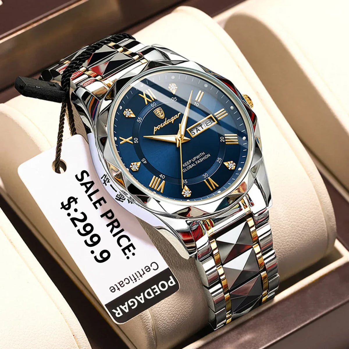 Color: Coffee - POEDAGAR Top Luxury Men Quartz Watch For Men Sports Waterproof Luminous Stainless S-0