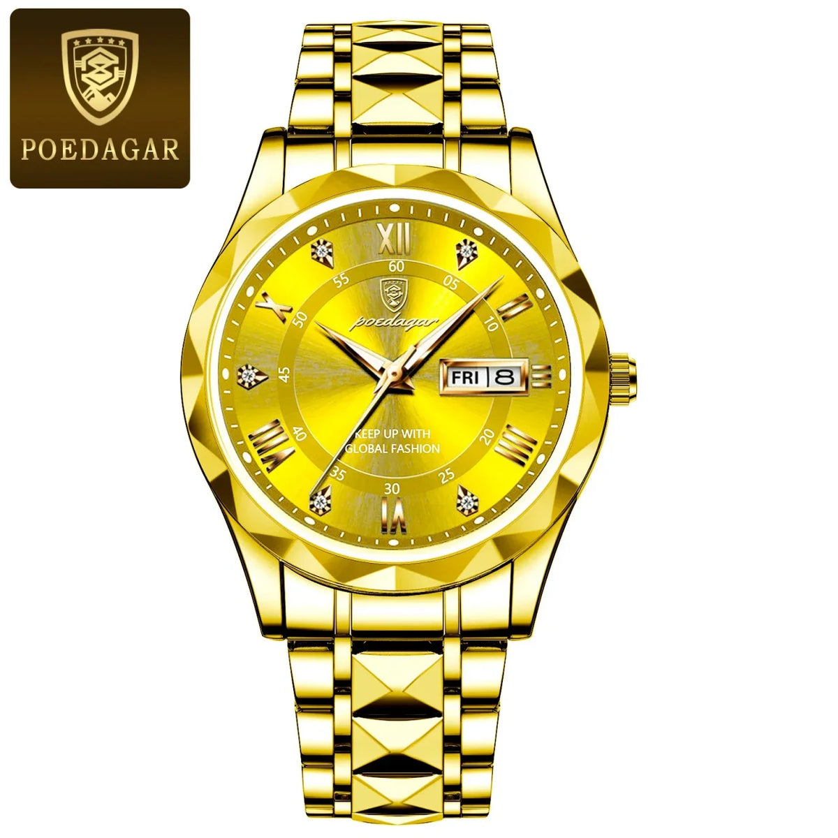 Color: Orange - POEDAGAR Luxury Business Man Wristwatch Waterproof Luminous Date Week Men Watch For-6