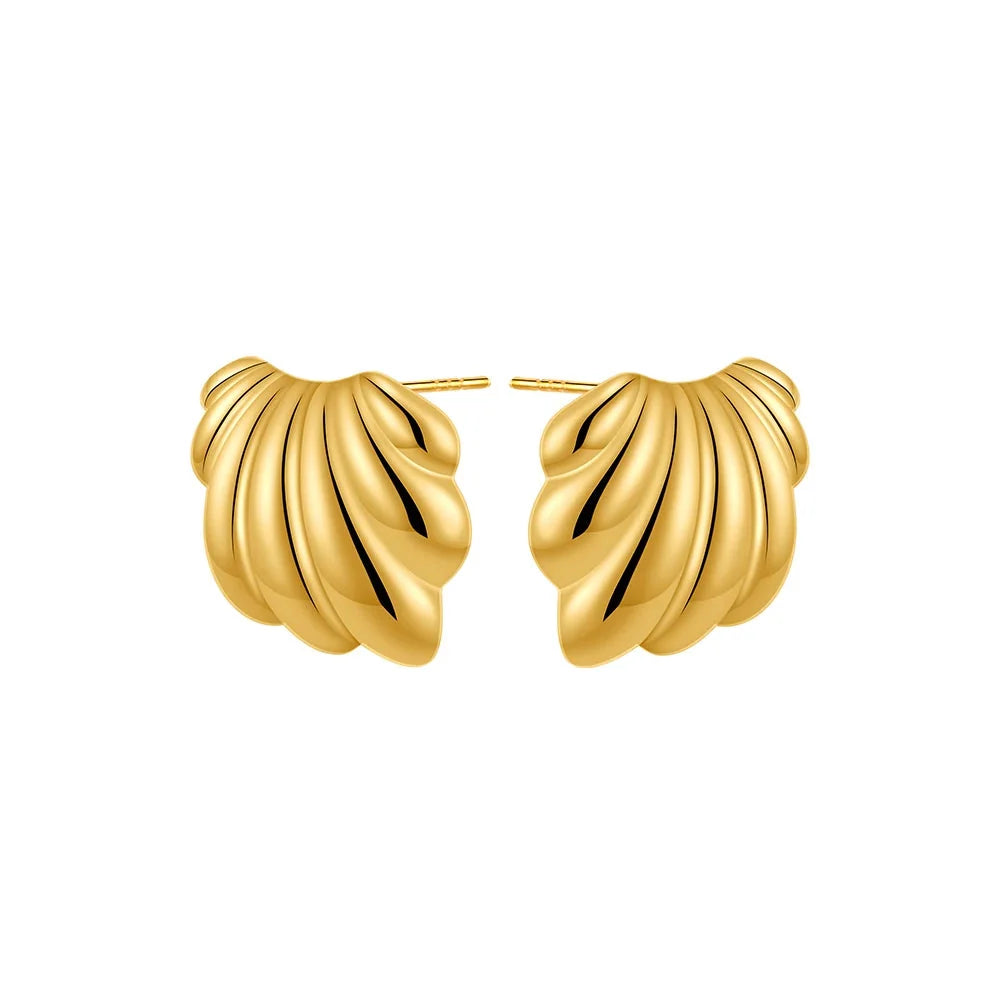 Trendy Stainless Steel Multilayer Circle Twist Knot Earrings for Women Texture Mixed Color Gold Plated Statement Earring Bijoux