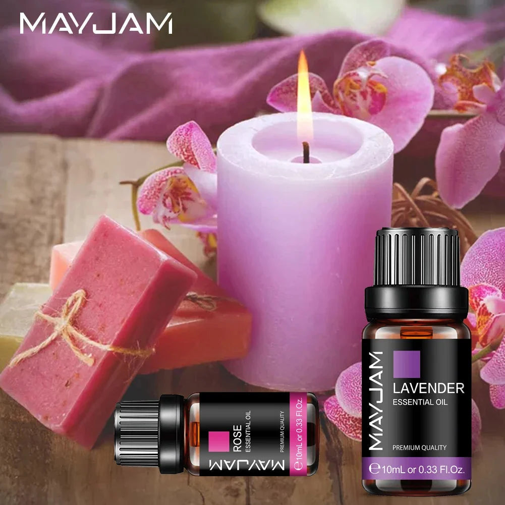 MAYJAM 10ML Lavender Lemongrass Jasmine Vanilla Eucalyptus Rose Lemon Essential Oil For Humidifier Diffuser Candle Making-2