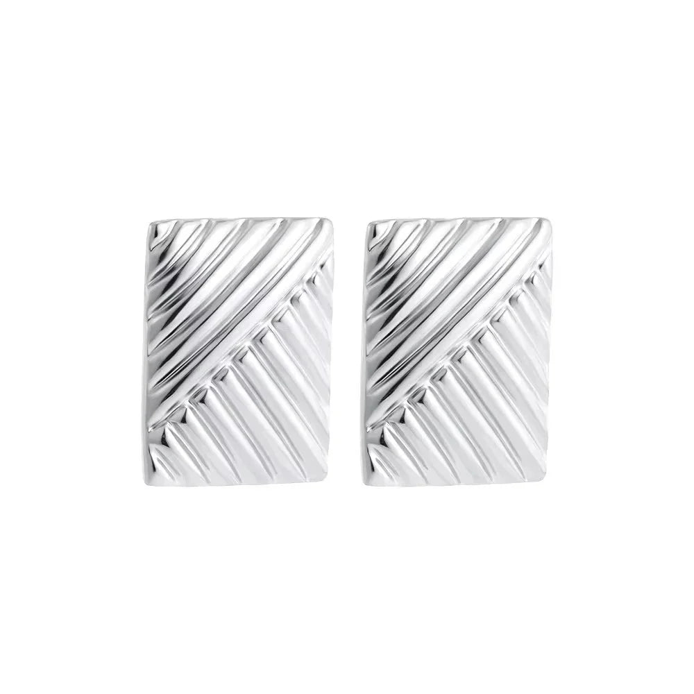 Trendy Stainless Steel Multilayer Circle Twist Knot Earrings for Women Texture Mixed Color Gold Plated Statement Earring Bijoux