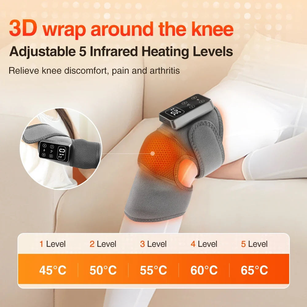 NNEOBA 2Pcs Electric Knee Massager Grey-2
