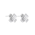 Trendy Stainless Steel Multilayer Circle Twist Knot Earrings for Women Texture Mixed Color Gold Plated Statement Earring Bijoux