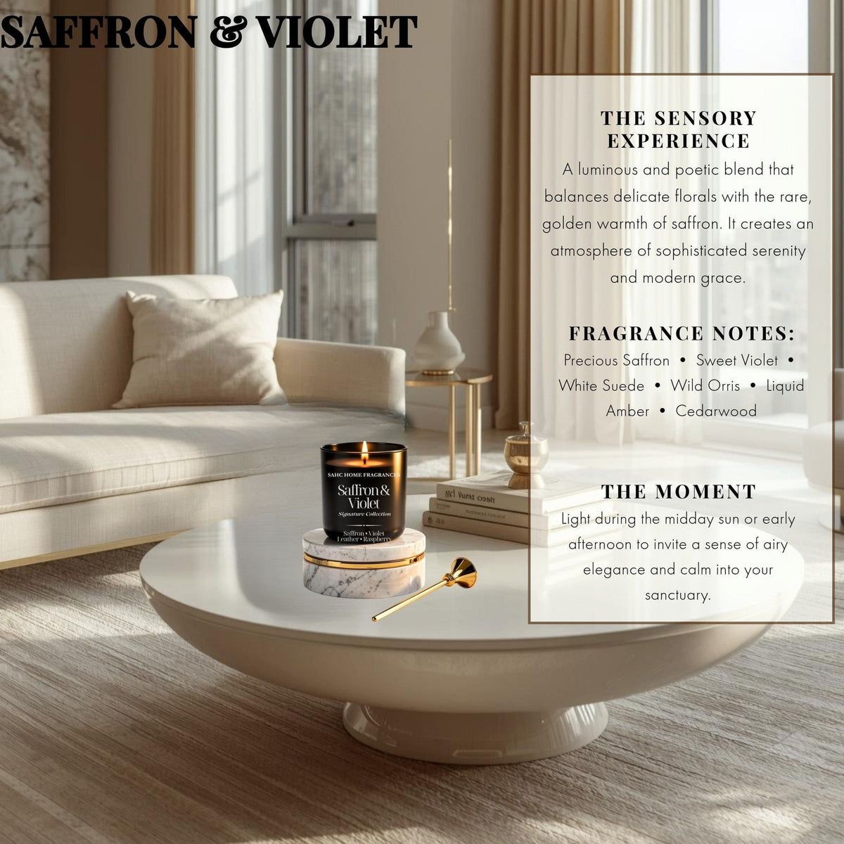 Saffron & Violet | Luxury Fragrance Candle-2