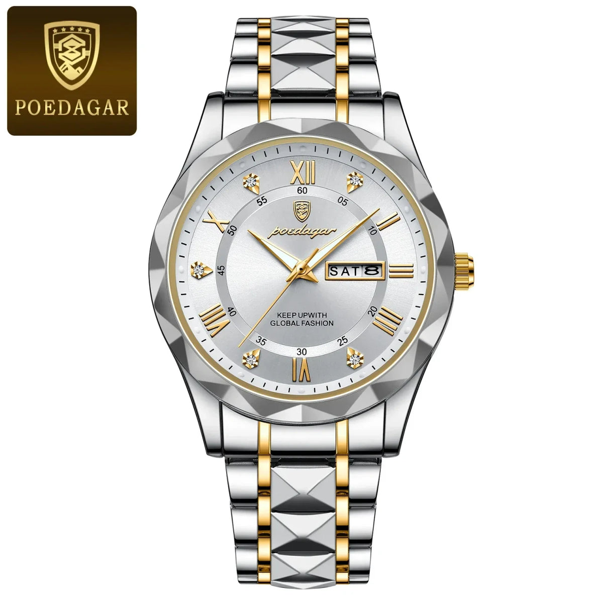 Color: Coffee - POEDAGAR Top Luxury Men Quartz Watch For Men Sports Waterproof Luminous Stainless S-6