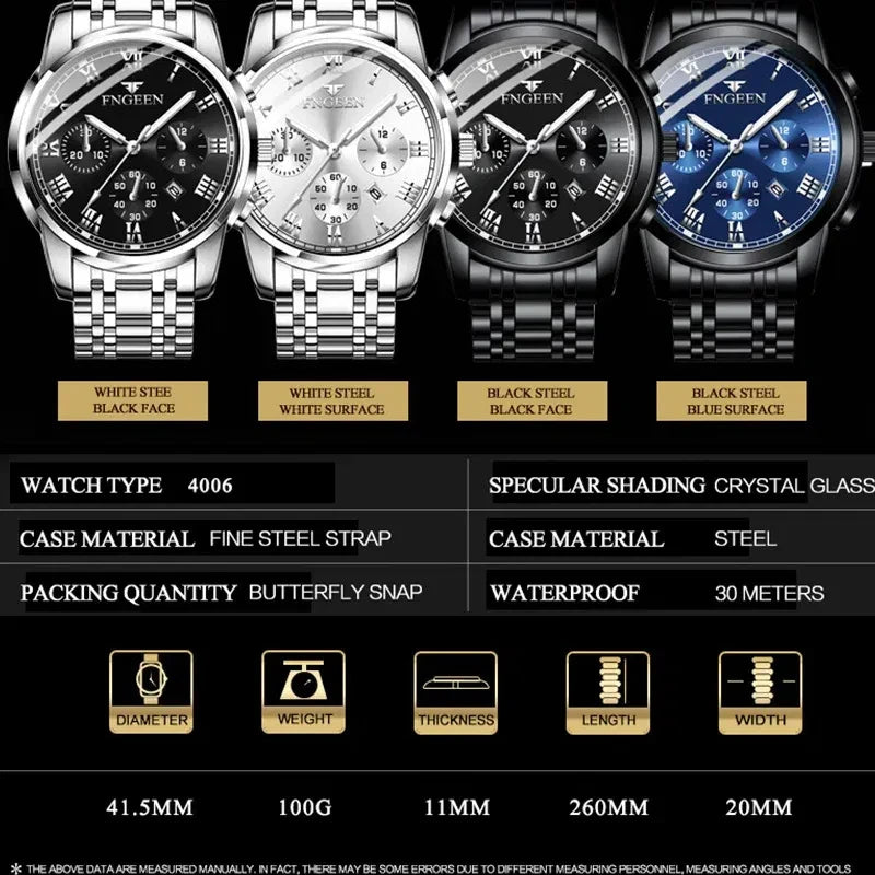 Color: Multicolor - BINBONG Men Watches 2023 Top Brand Luxury Waterproof Date Clock Male Steel Stra-1