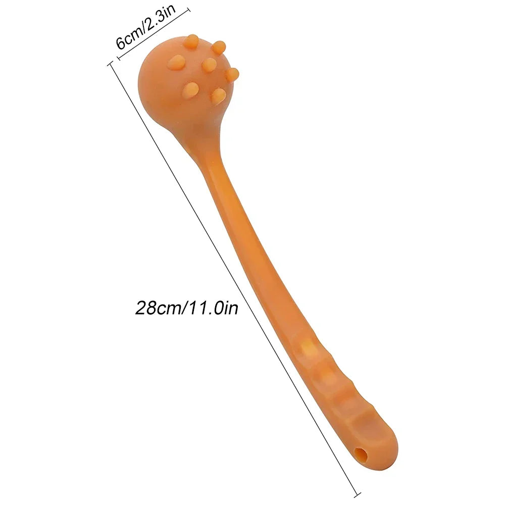 Silicone Manual Massage Hammer Percussion Therapy Stick Brown-1