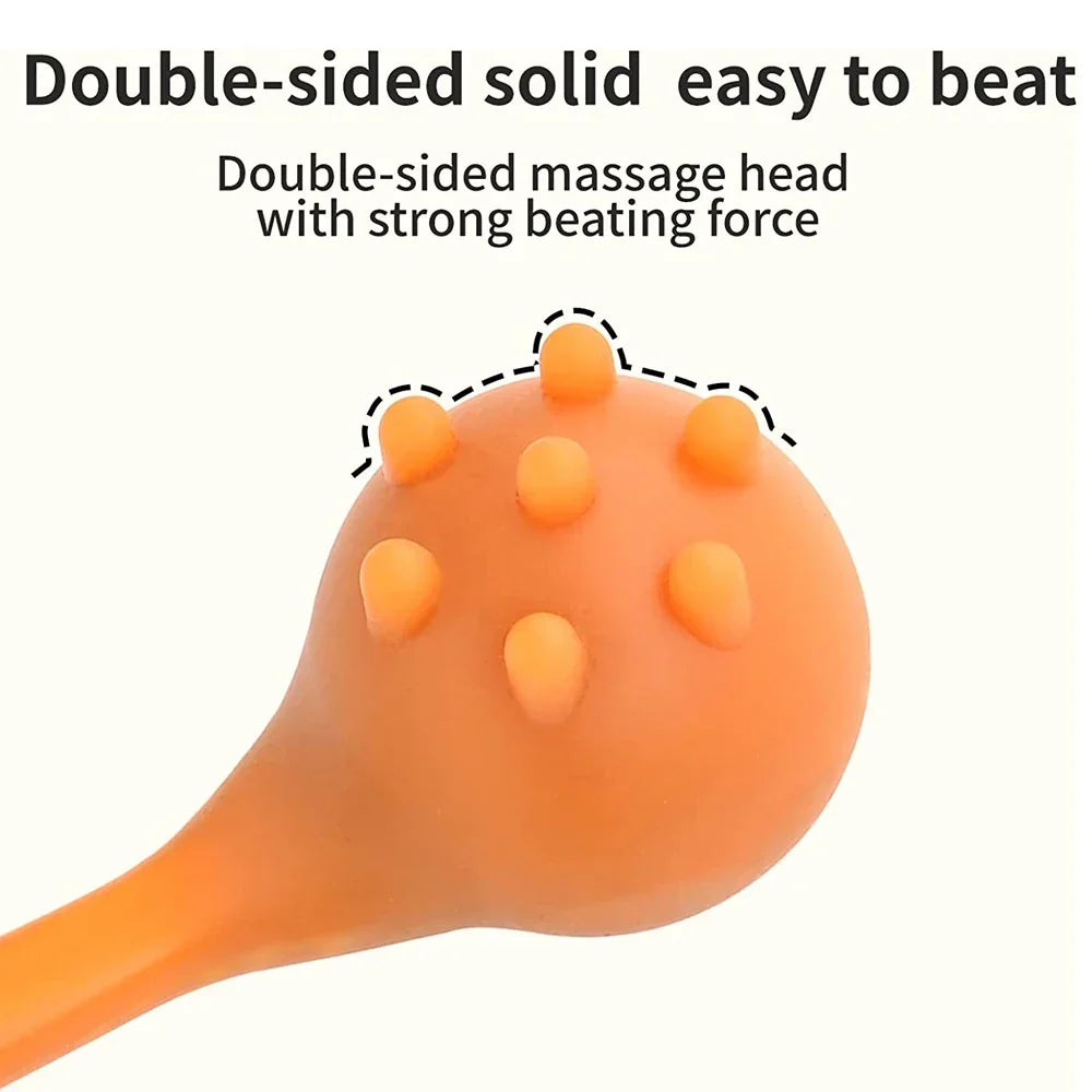 Silicone Manual Massage Hammer Percussion Therapy Stick Brown-2