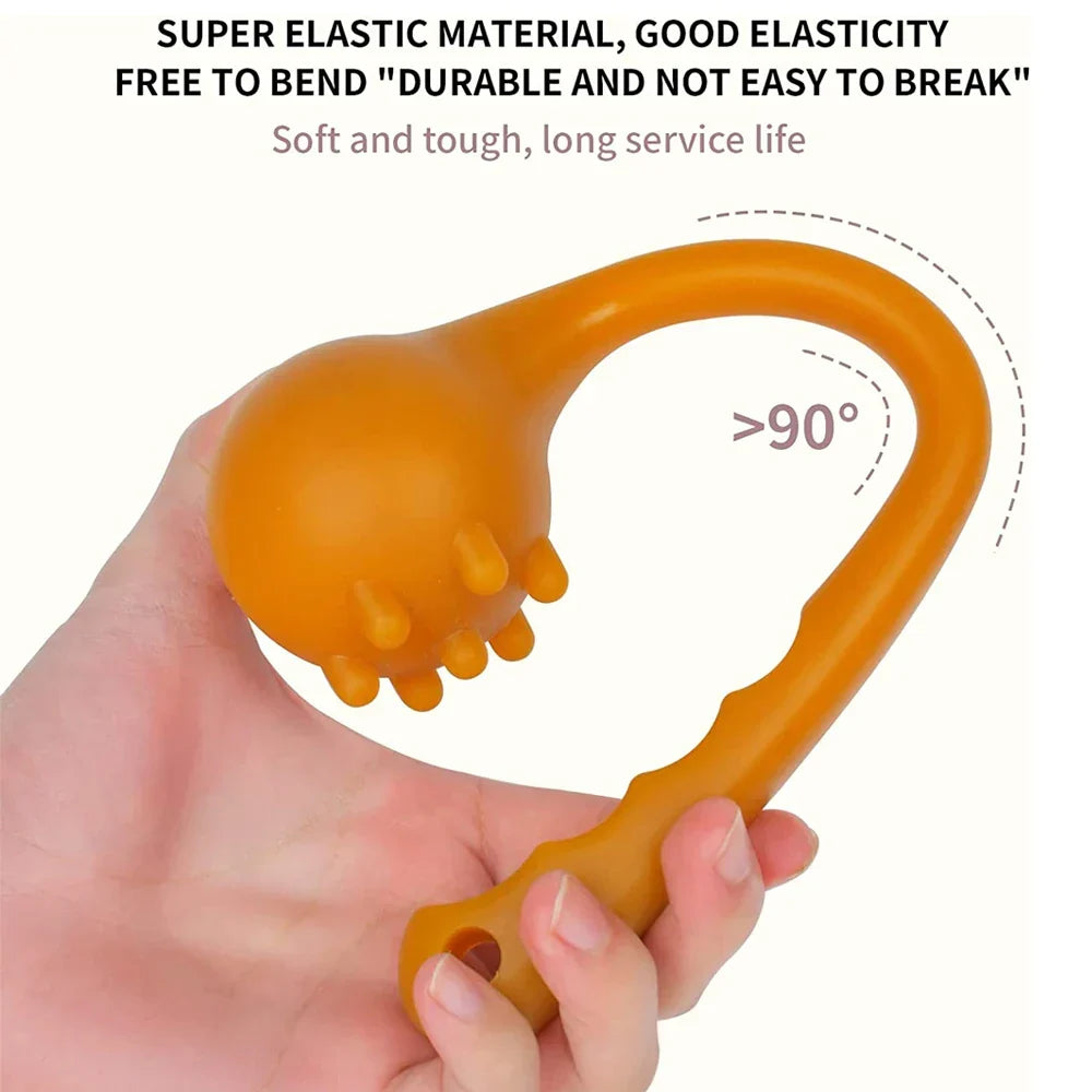 Silicone Manual Massage Hammer Percussion Therapy Stick Brown-3