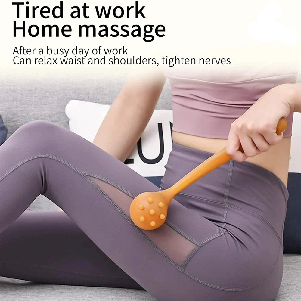 Silicone Manual Massage Hammer Percussion Therapy Stick Brown-4
