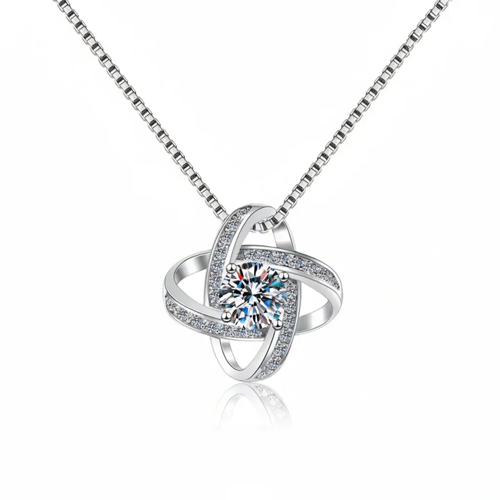 Sterling Silver Pendant Necklace for Women Moissanite Jewelry