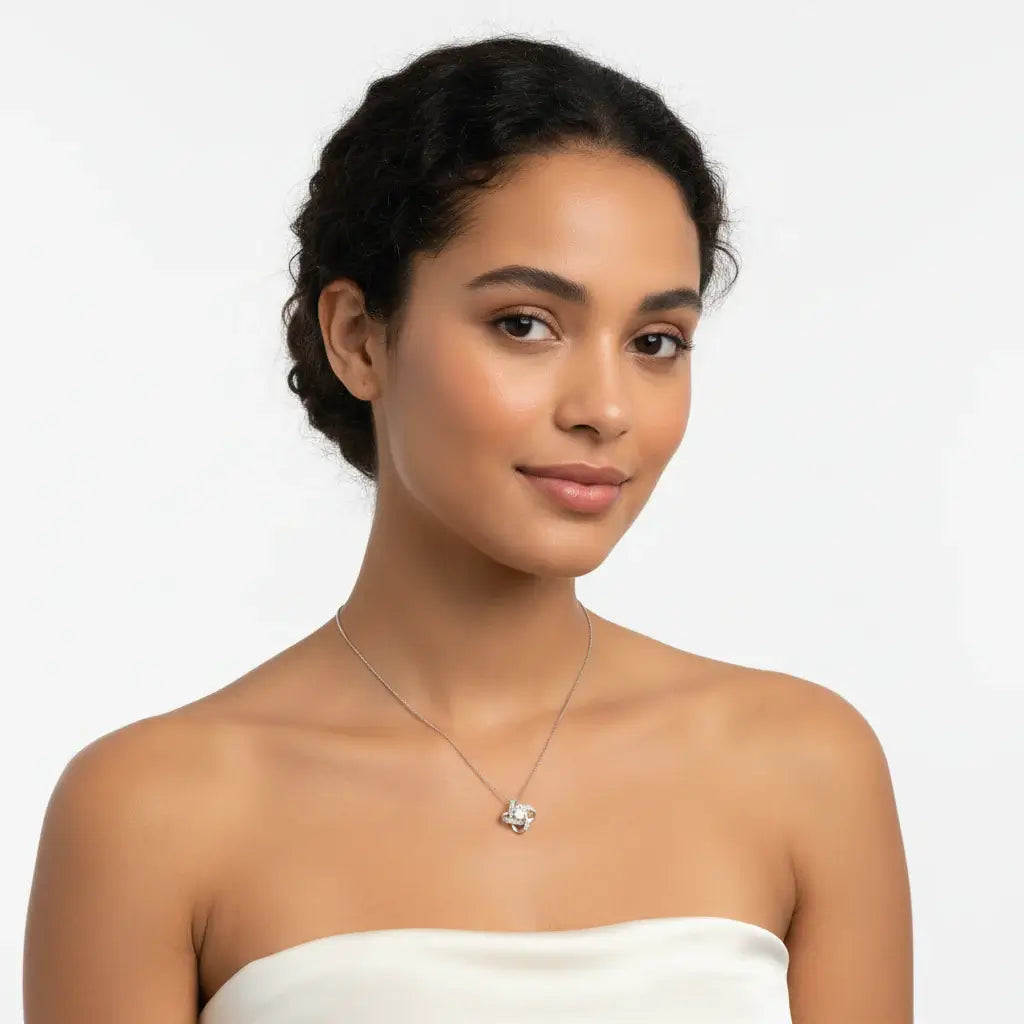Sterling Silver Pendant Necklace for Women Moissanite Jewelry