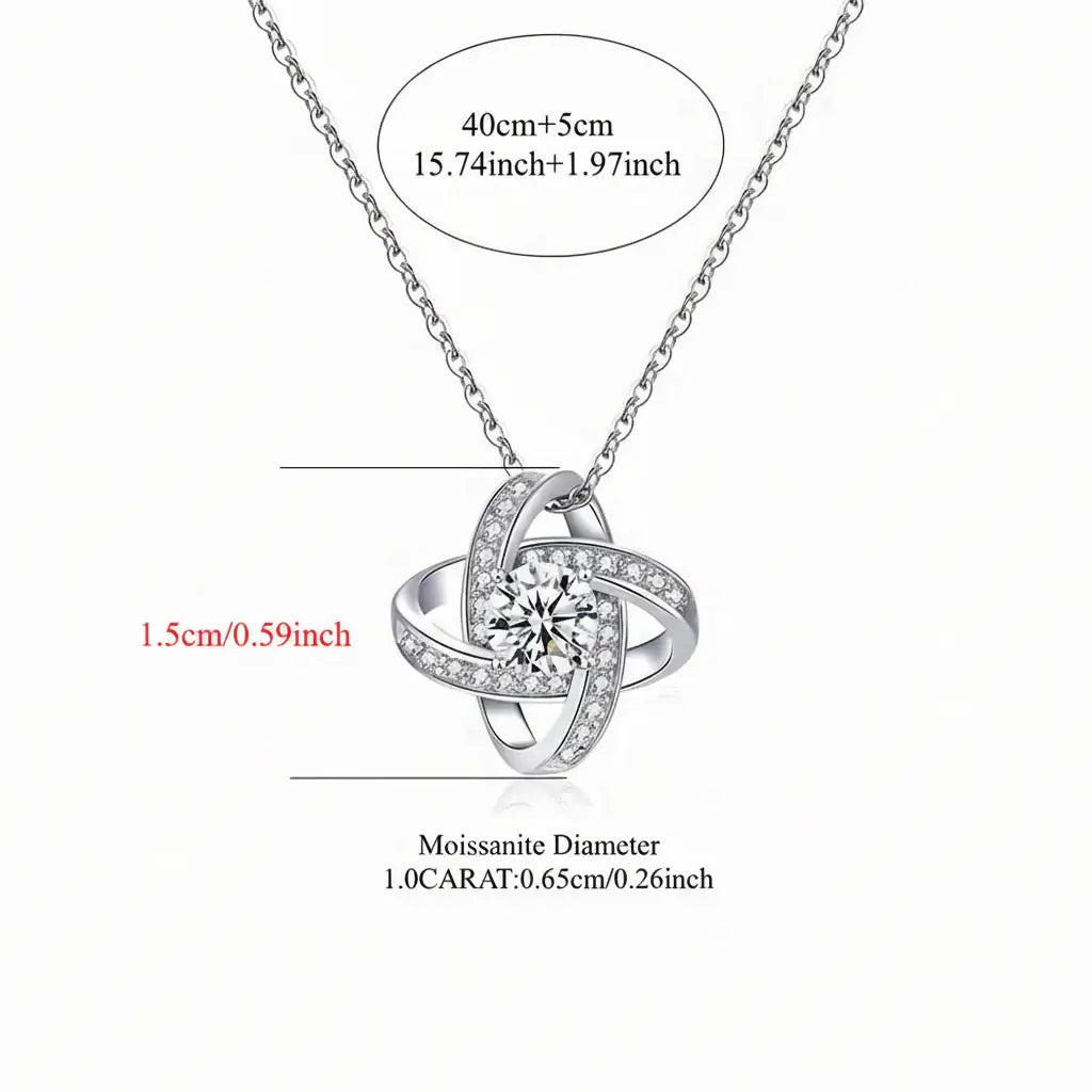 Sterling Silver Pendant Necklace for Women Moissanite Jewelry