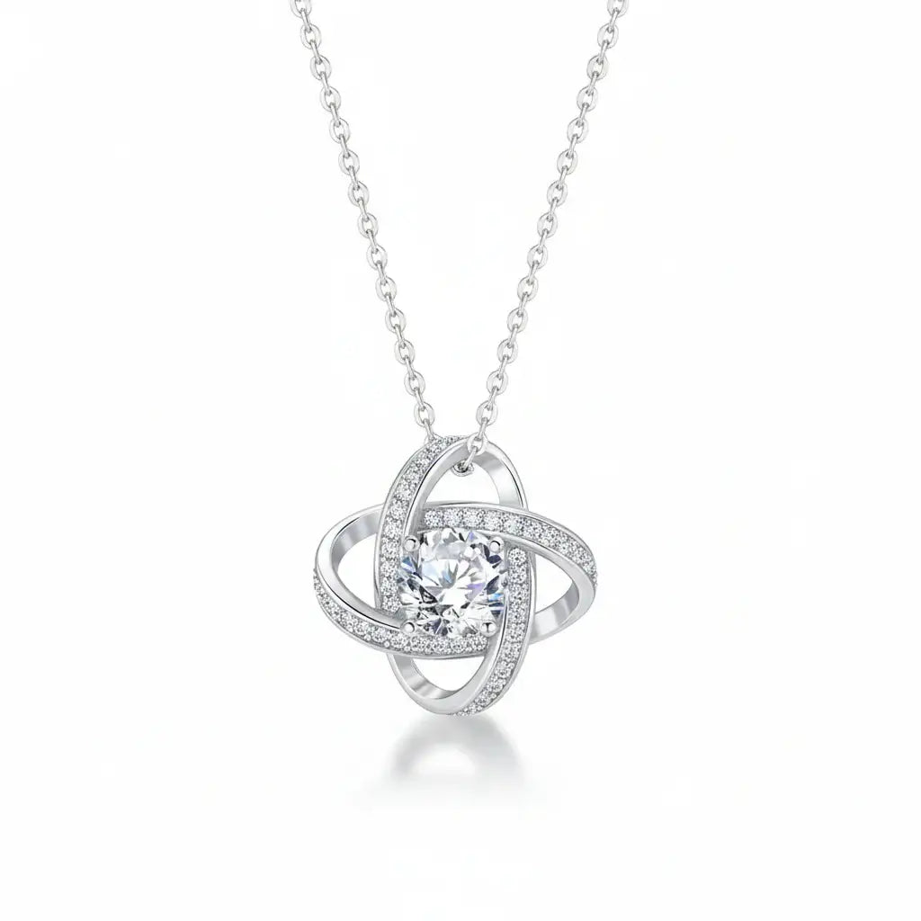 Sterling Silver Pendant Necklace for Women Moissanite Jewelry