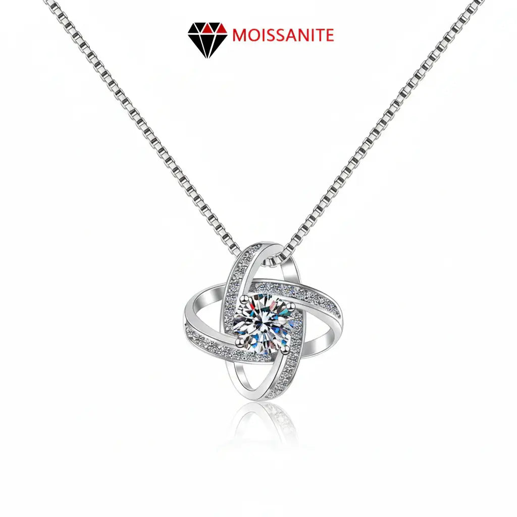Sterling Silver Pendant Necklace for Women Moissanite Jewelry