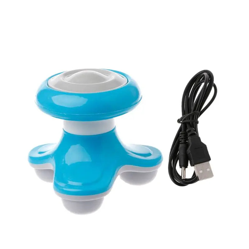 Mini USB Electric Vibrating Massager Triangle Handheld Massager Blue-0