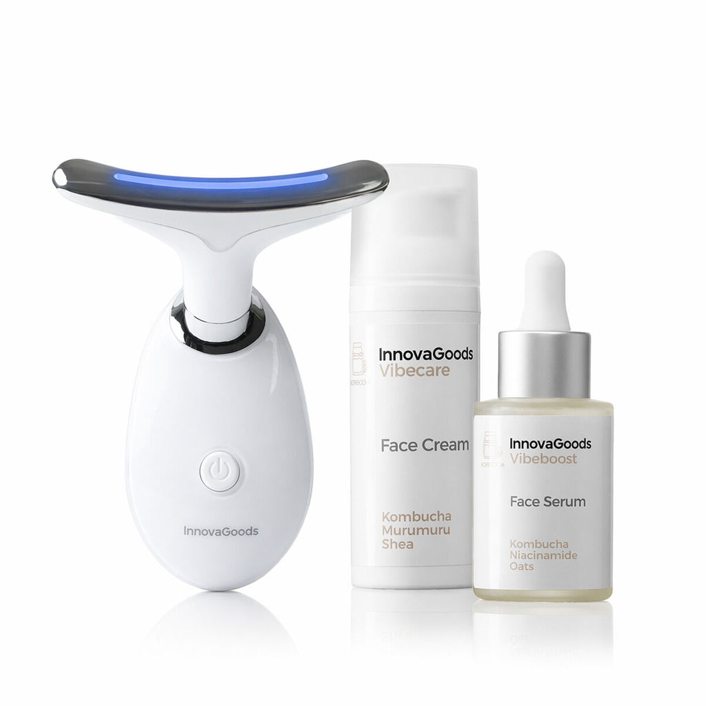Pack Facial Massager, Kombucha Facial Serum Vibeboost 30 ml and Kombucha Facial Cream Vibecare 50 ml InnovaGoods