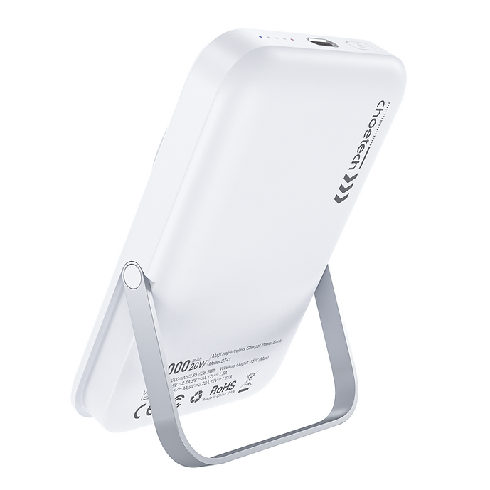 CHOETECH B743-WH 10000mAh Magnetic Wireless Power Bank with Stand – White