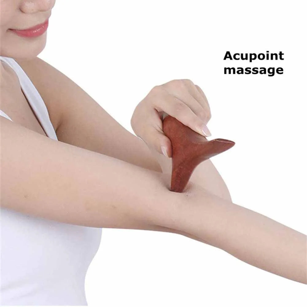 2Pcs Wood wellness Gua Sha roller Tool Brown