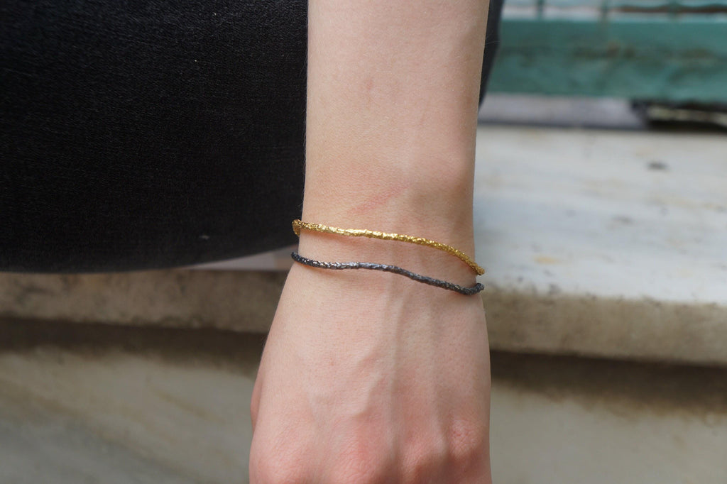 Real Pine Branch Bracelet, Handmade Minimalist Jewelry, Organic Boho Cuff, Gift for Luck & Health, Eco Sustainable Brass
