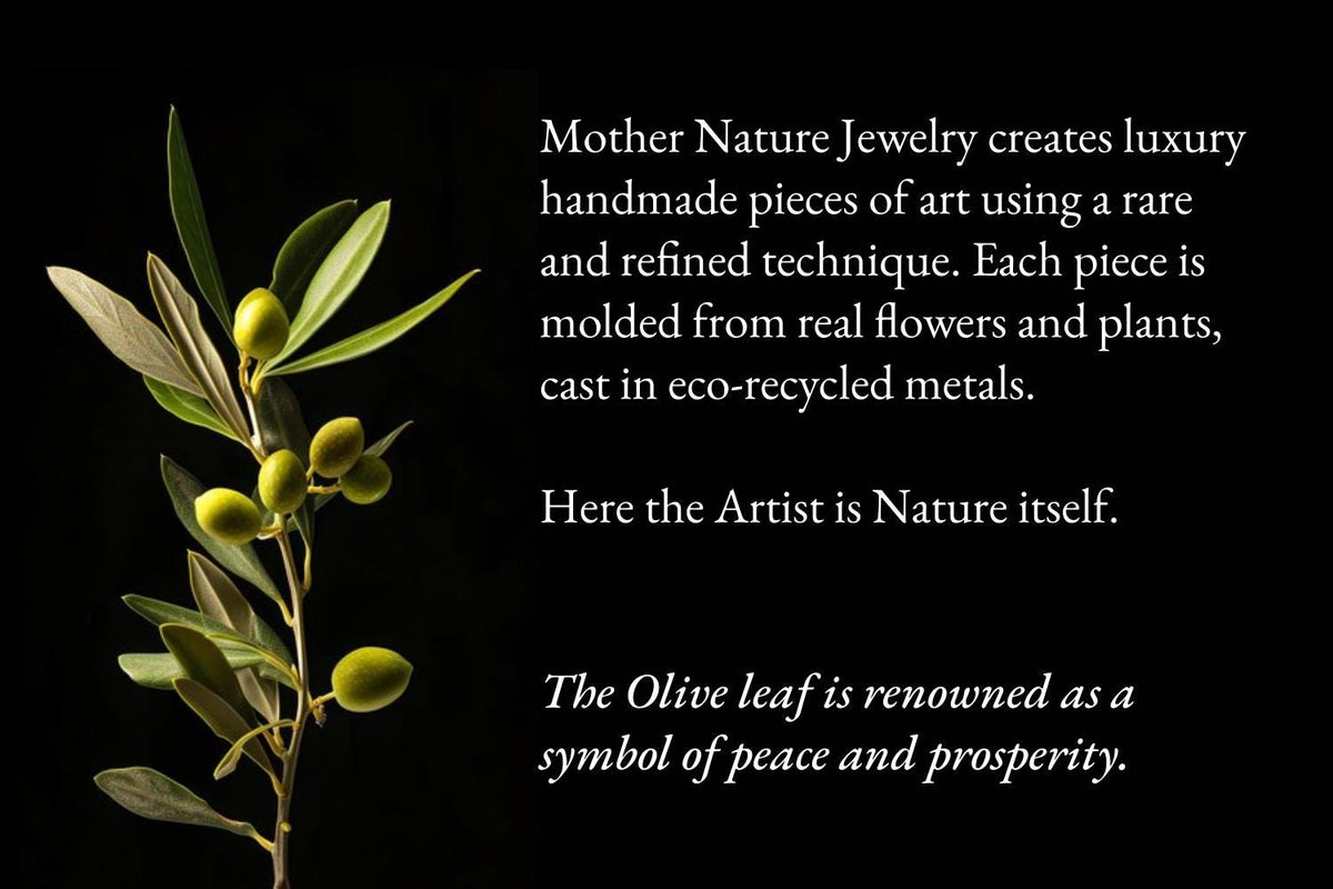 Olive Leaf Ring: Nature Inspired, Adjustable - Recycled Brass Jewelry