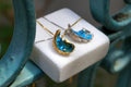 Gold Sea Shell Necklace with Blue Murano Glass, Gold-Plated Sterling Silver Jewelry, Gold Pendant, Gift for Her, Birthday Gift for Women