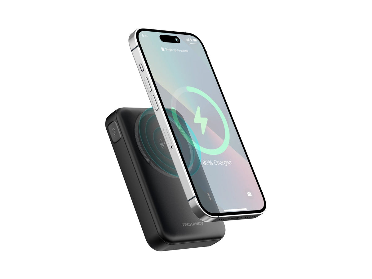 Techancy TF2786 10000mAh Magnetic Wireless Power Bank – MagSafe Compatible, LED Display & Stand