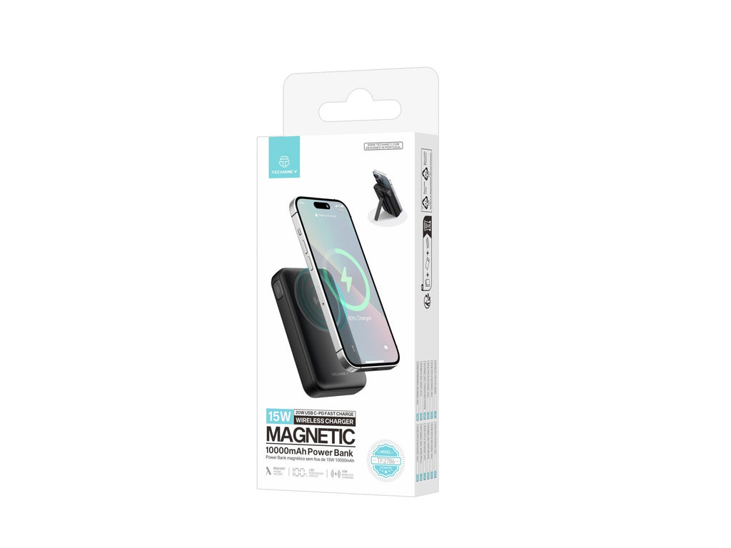 Techancy TF2786 10000mAh Magnetic Wireless Power Bank – MagSafe Compatible, LED Display & Stand